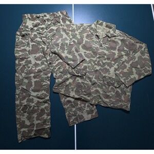 Vintage 1940s–50s Frog Skin Camo Hunting Jacket & Pants Set Prentice Zipper Rare